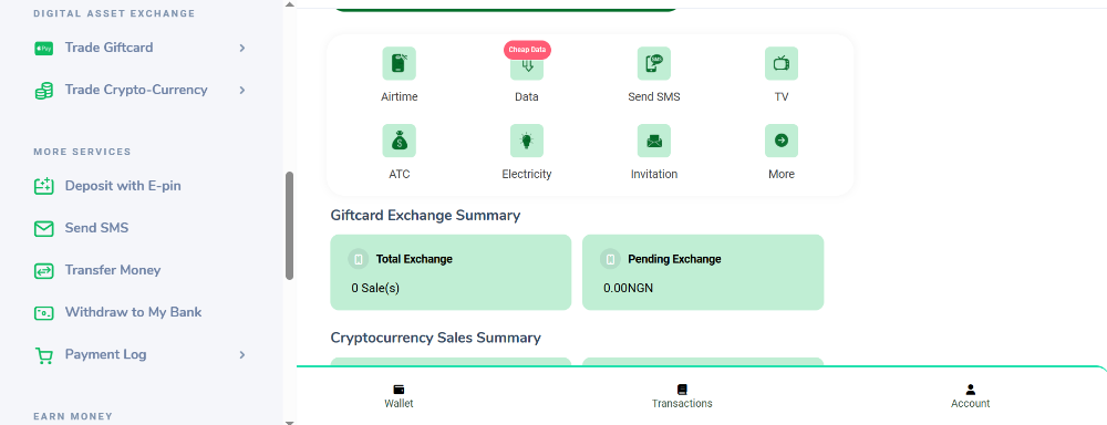 GiftCard, Crypto and VTU PHP Script